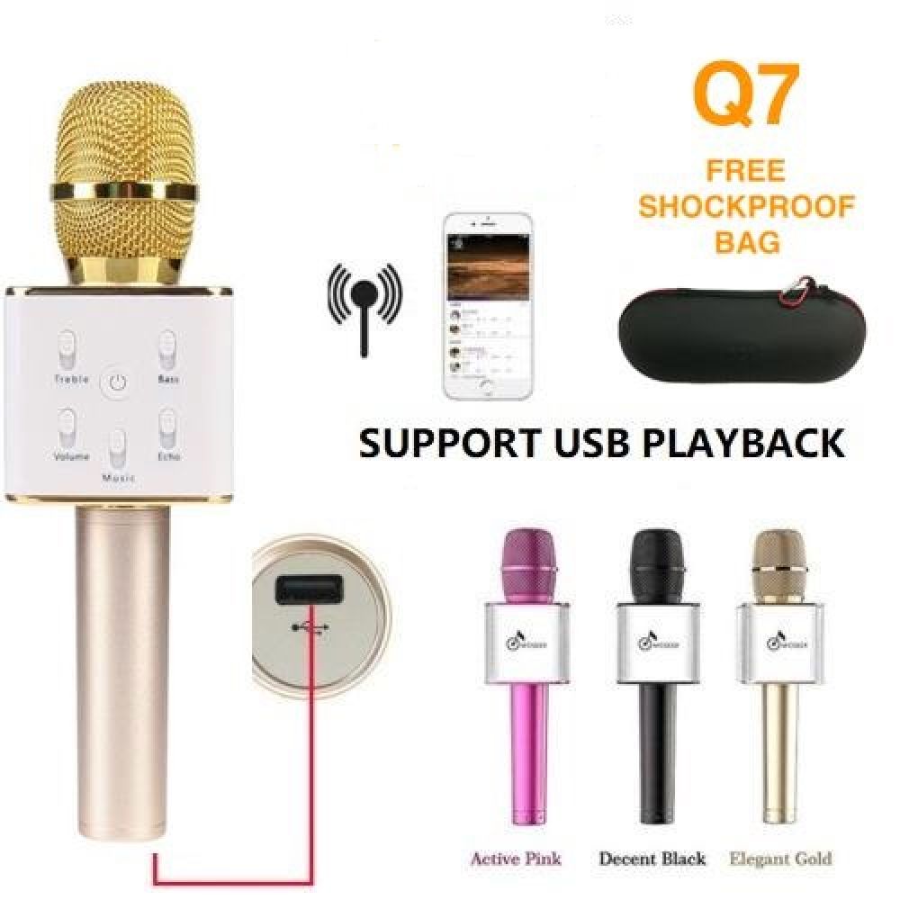 Q7 Mic With Bluetooth Speaker Sound System